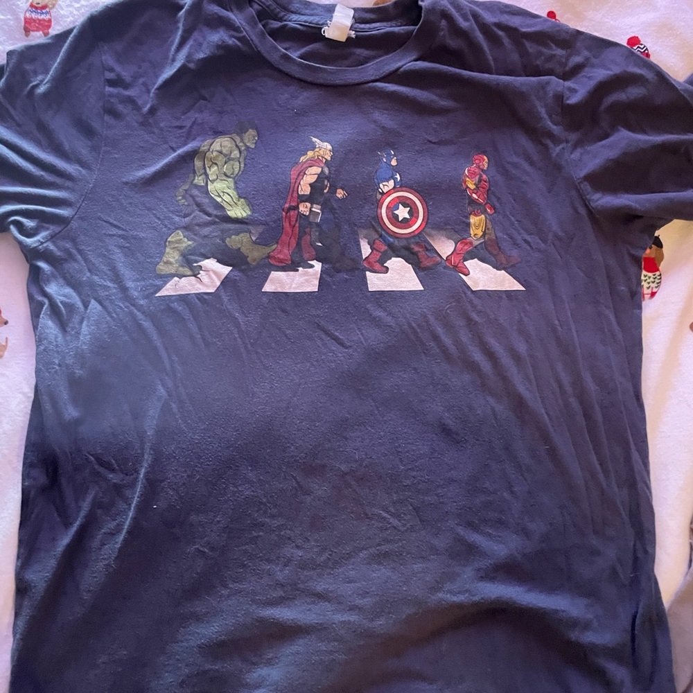 Red bubble avengers abbey road crossover shirt